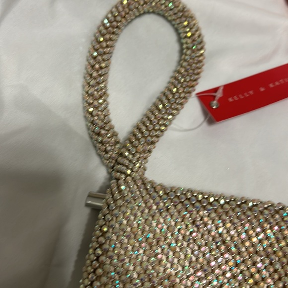 Kelly & Kattie evening purse bag, gold multi colors. Wrist strap - Picture 10 of 11
